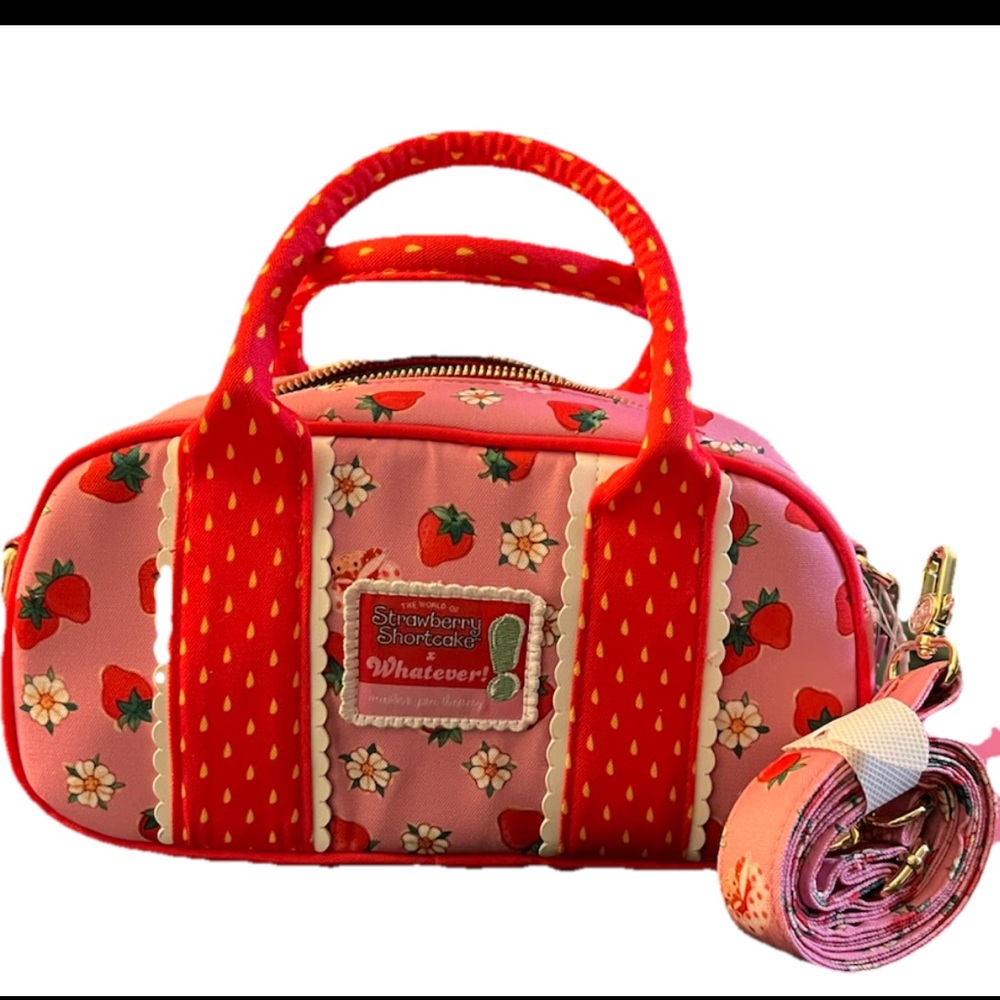 Strawberry Shortcake Mini Duffel Crossbody Bag with Charms